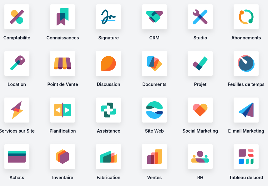 liste des applications odoo